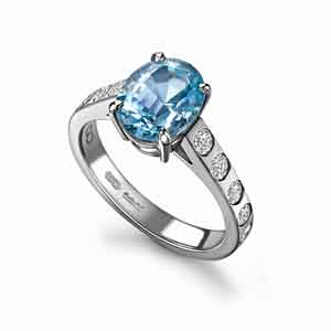 Oval Aquamarine Engagement Ring