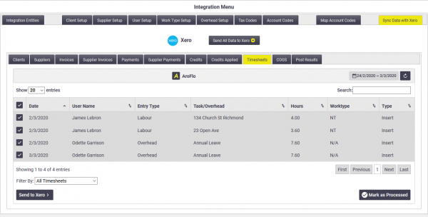 Office: Xero Timesheet Integration