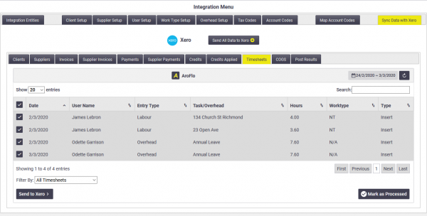 Office: Xero Timesheet Integration 