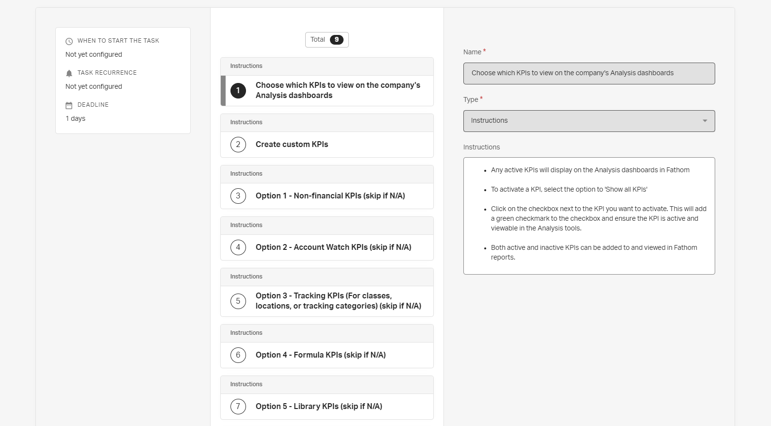 Fathom KPI workflow