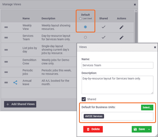 Calendar: Default Views