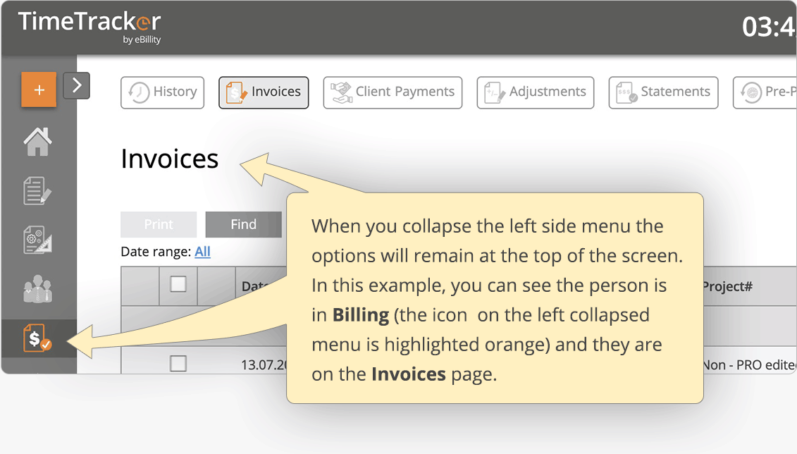 Collapse navigation