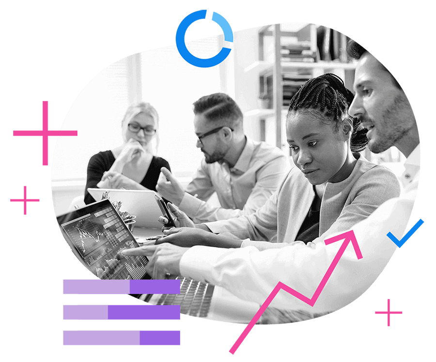 Team of data scientists working on a project.