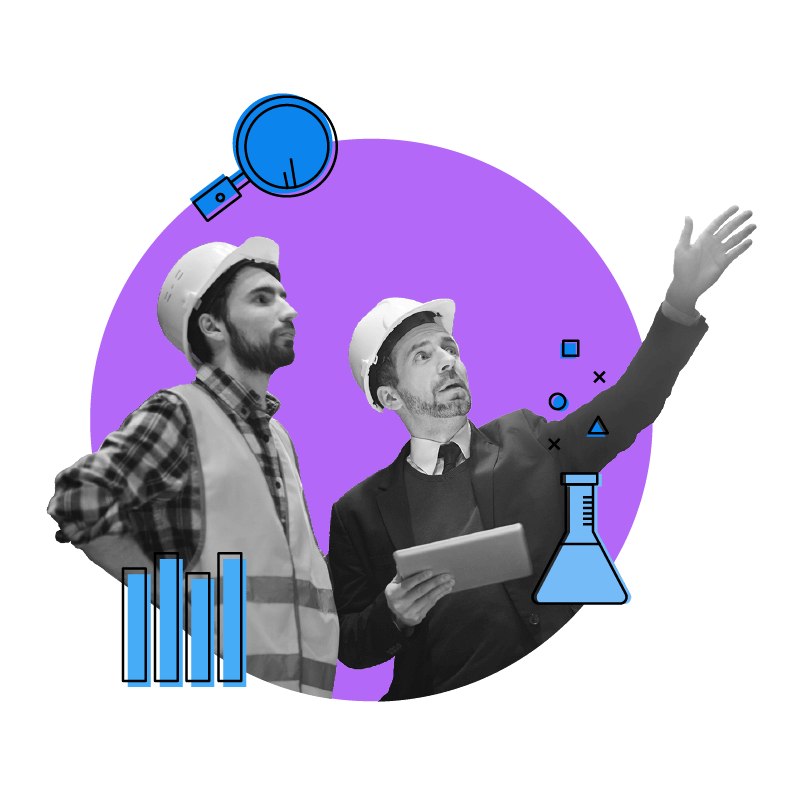 two men in transportation and logistics data innovation lab