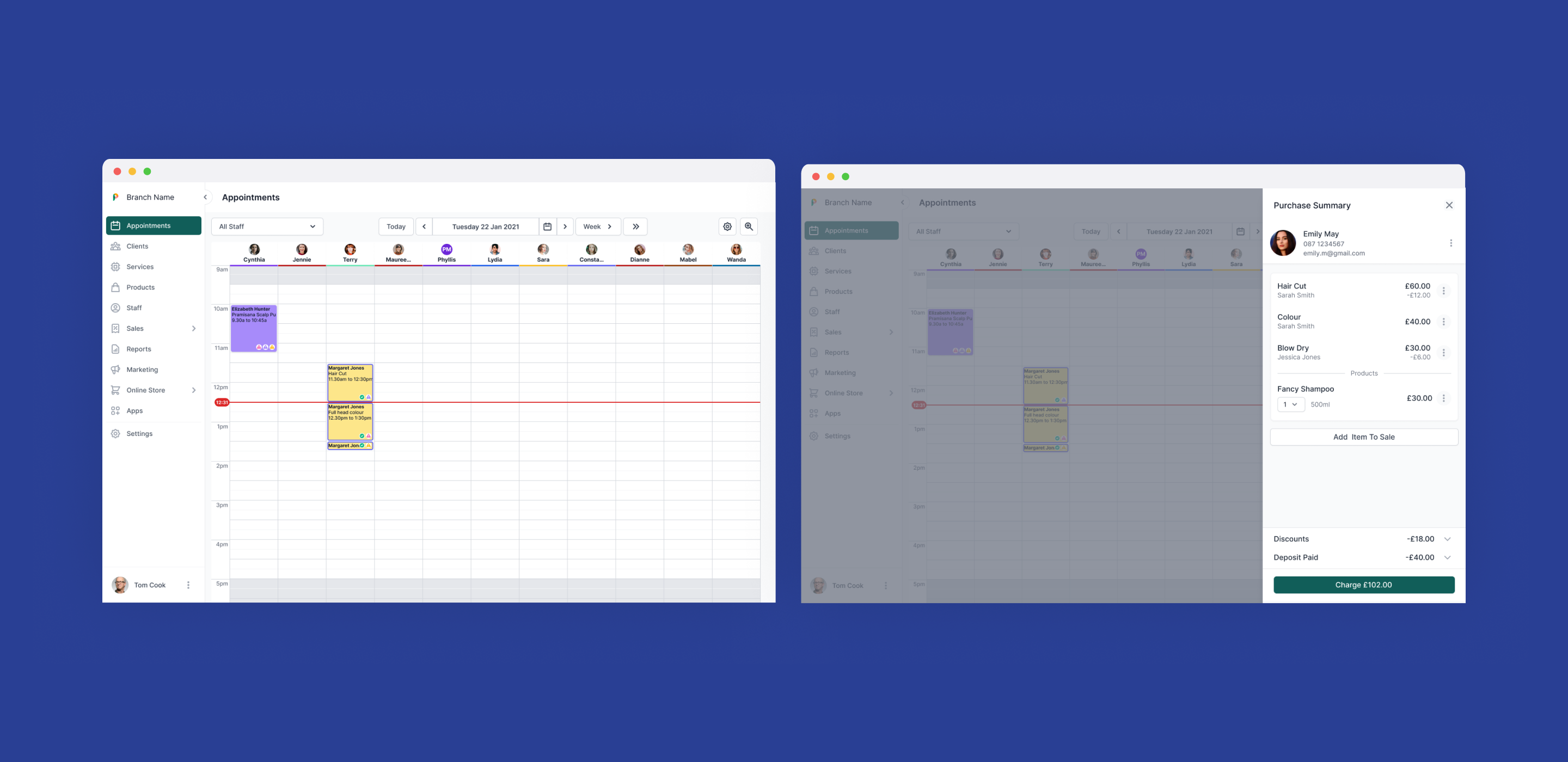 Desktop design with and without dates