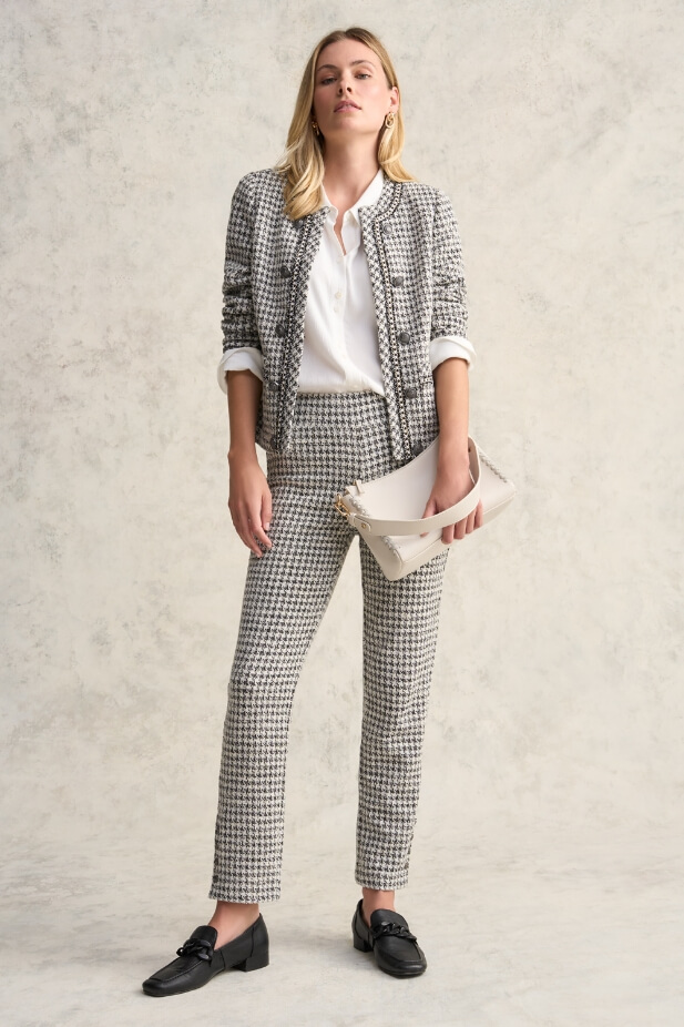 Ivory Houndstooth Pant