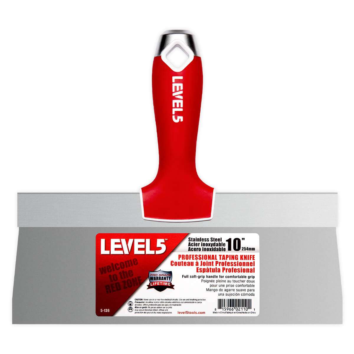 LEVEL5 12Inch Stainless Steel Taping Knife Soft Grip 5137