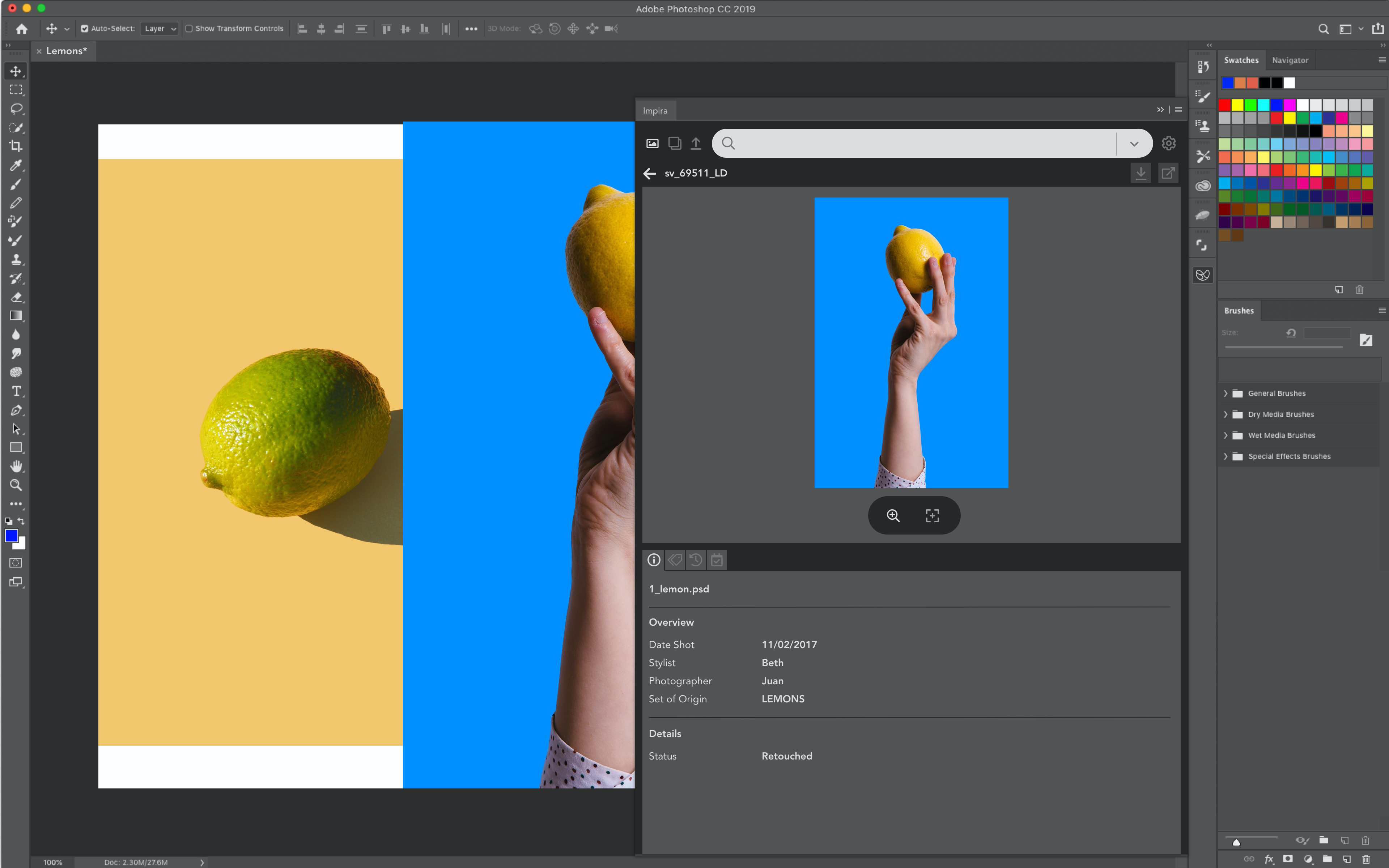 Impira's Photoshop plugin adding metadata to a visual asset without leaving Photoshop.