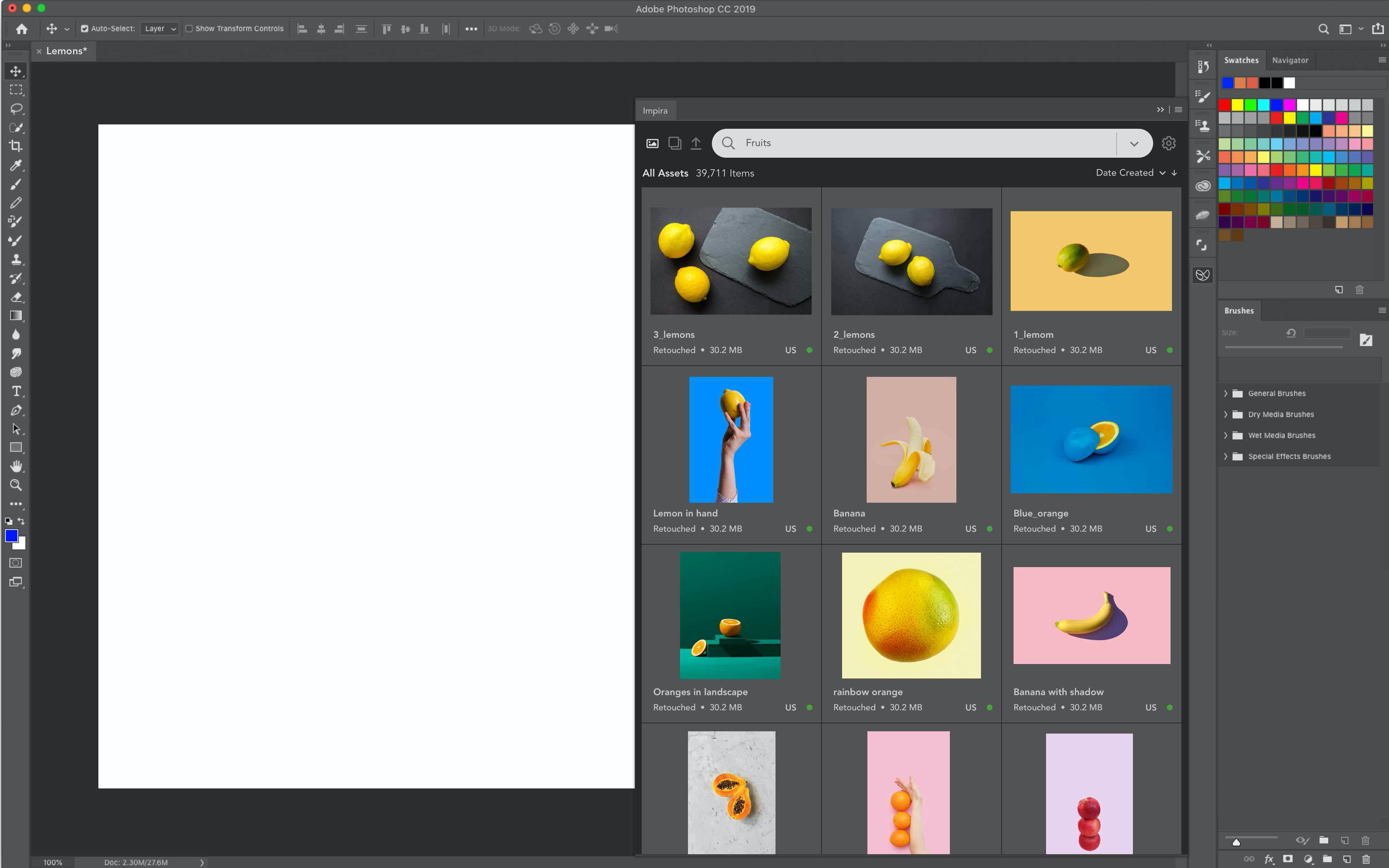 Impira Photoshop Plugin searching for fruits.