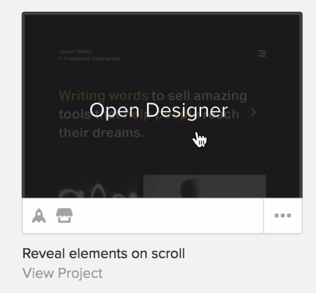 To open the project in the Designer, clicking on the thumbnail and design away!