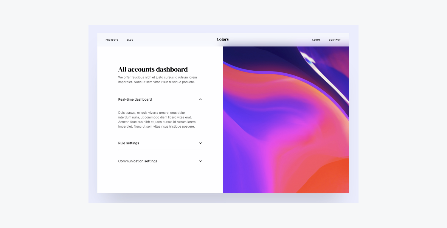 Create a custom accordion flow University