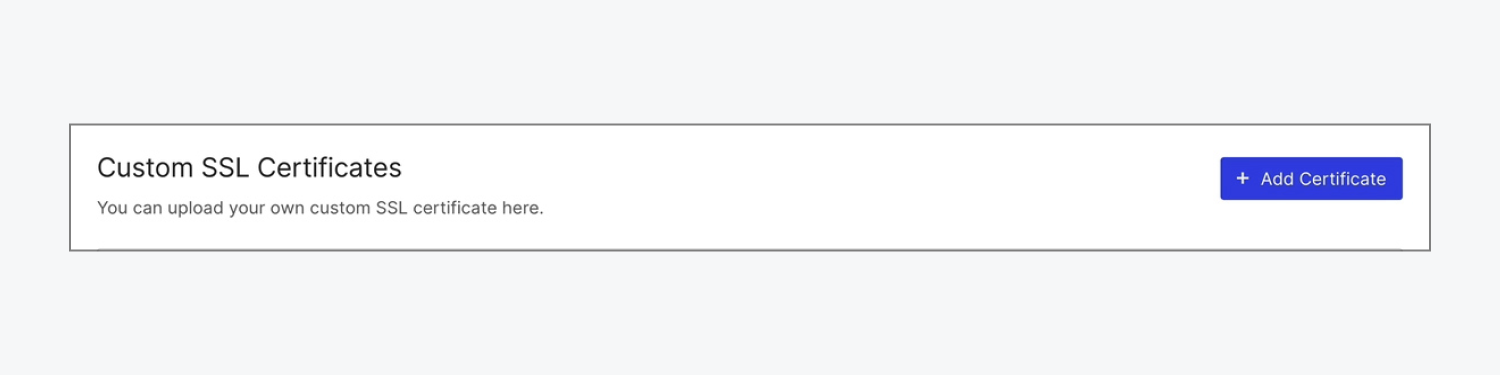 Visit the hosting tab in your Webflow project and scroll down to set your custom SSL certificate.