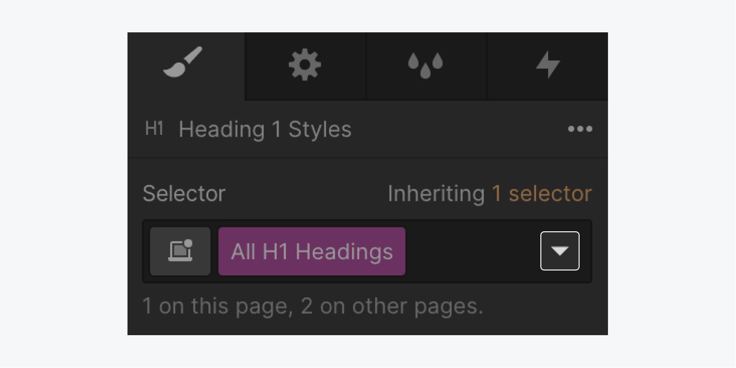The dropdown arrow highlighted in the Selector field is used to access the States dropdown.