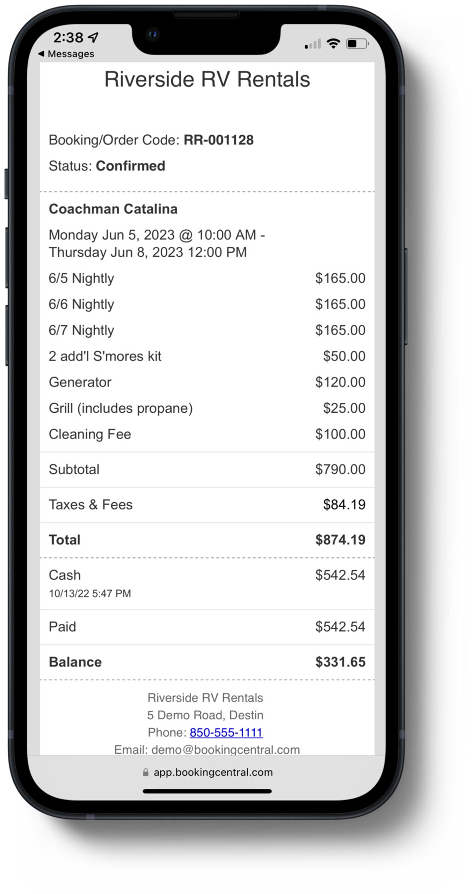 RV Rentals Booking Software