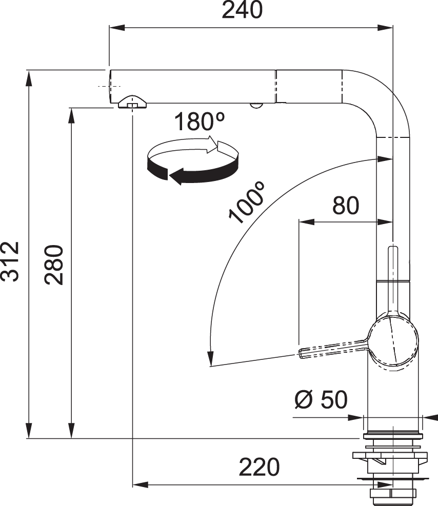TA7721MB Active PullOut Matte Black Tap Franke Australia