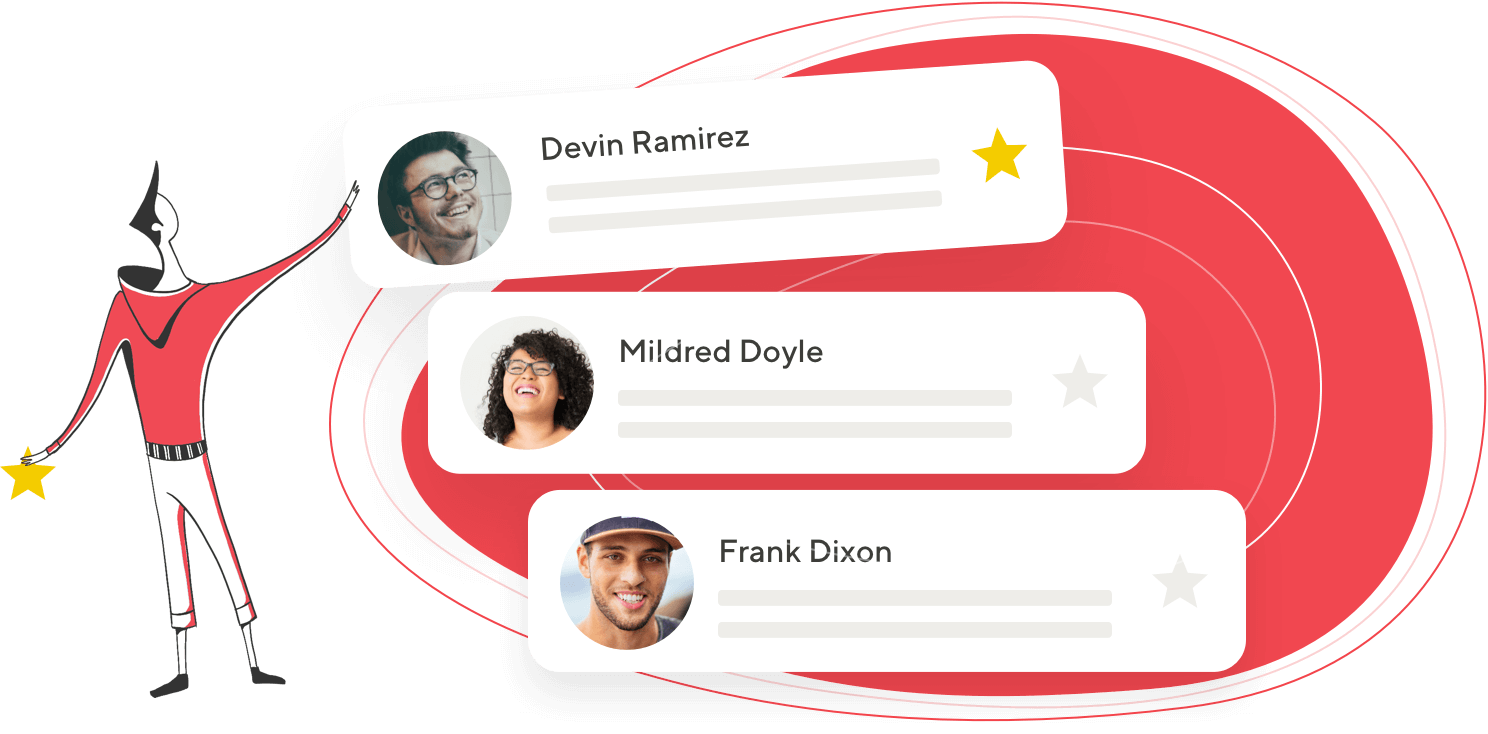 illustration of a freelancing man working with his clients seamlessly