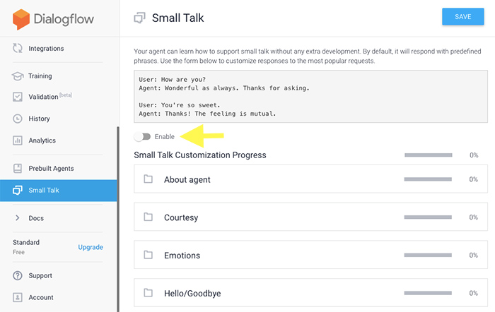 small-talk-in-dialogflow