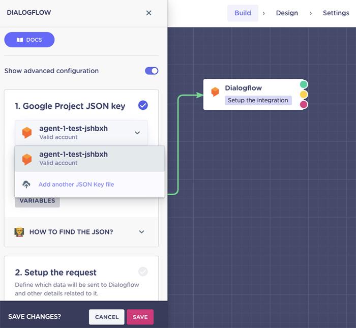 landbot-dialogflow-integration-json-key-upload