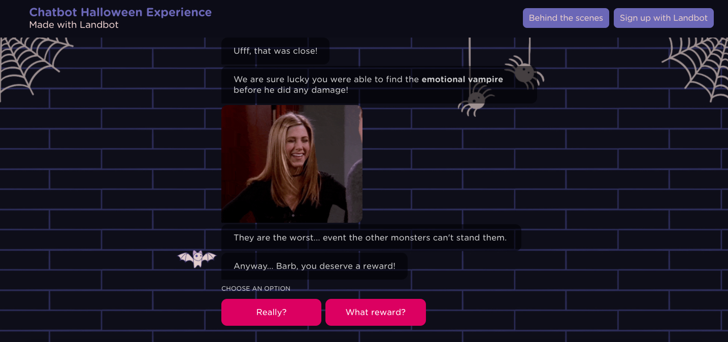 halloween chatbot experience landbot