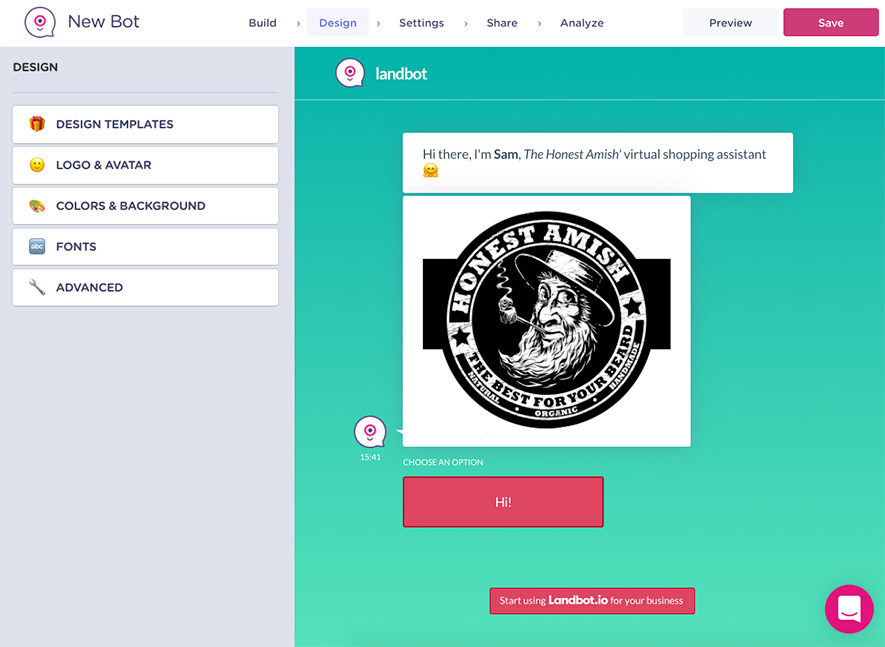 landbot-product-recommendation-design