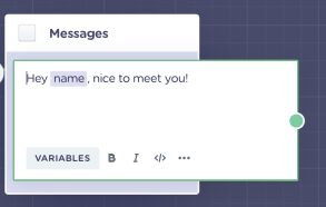 personalize conversation with variables