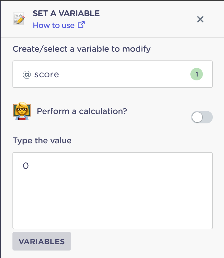 set the score value to zero