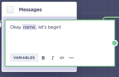 personalized chatbot message