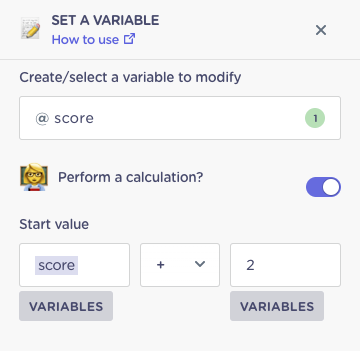 set quiz score