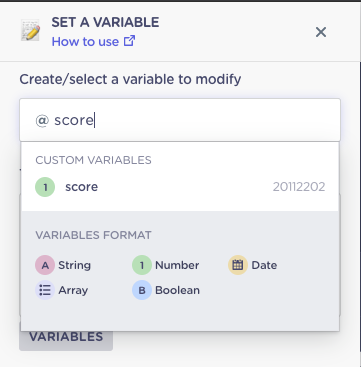 select variable to modify