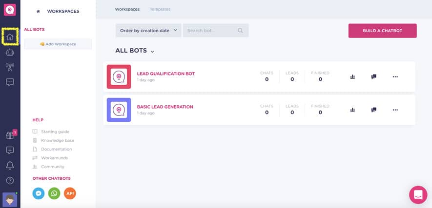 landbot dashboard