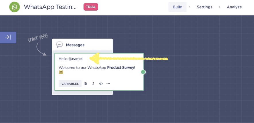 crie chatbot di whatsapp