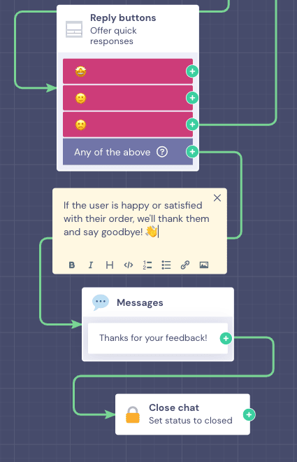 landbot chatbot reply buttons