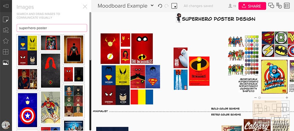 A Moodboard made in the new version of MURAL