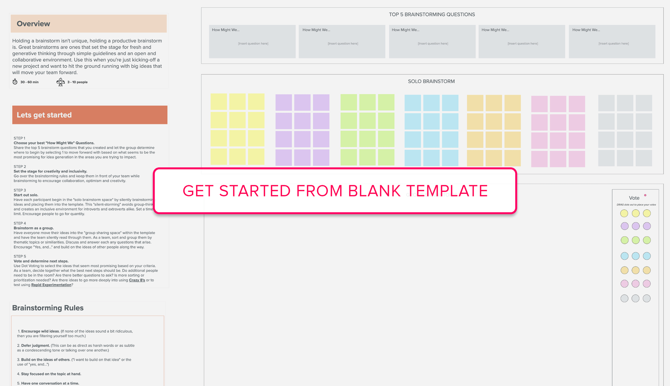 Conducting a Brainstorm template