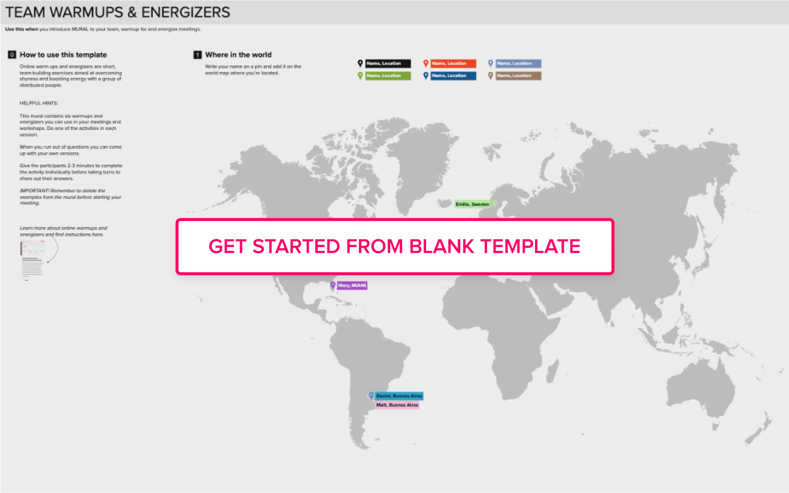 team warm ups and energizers template
