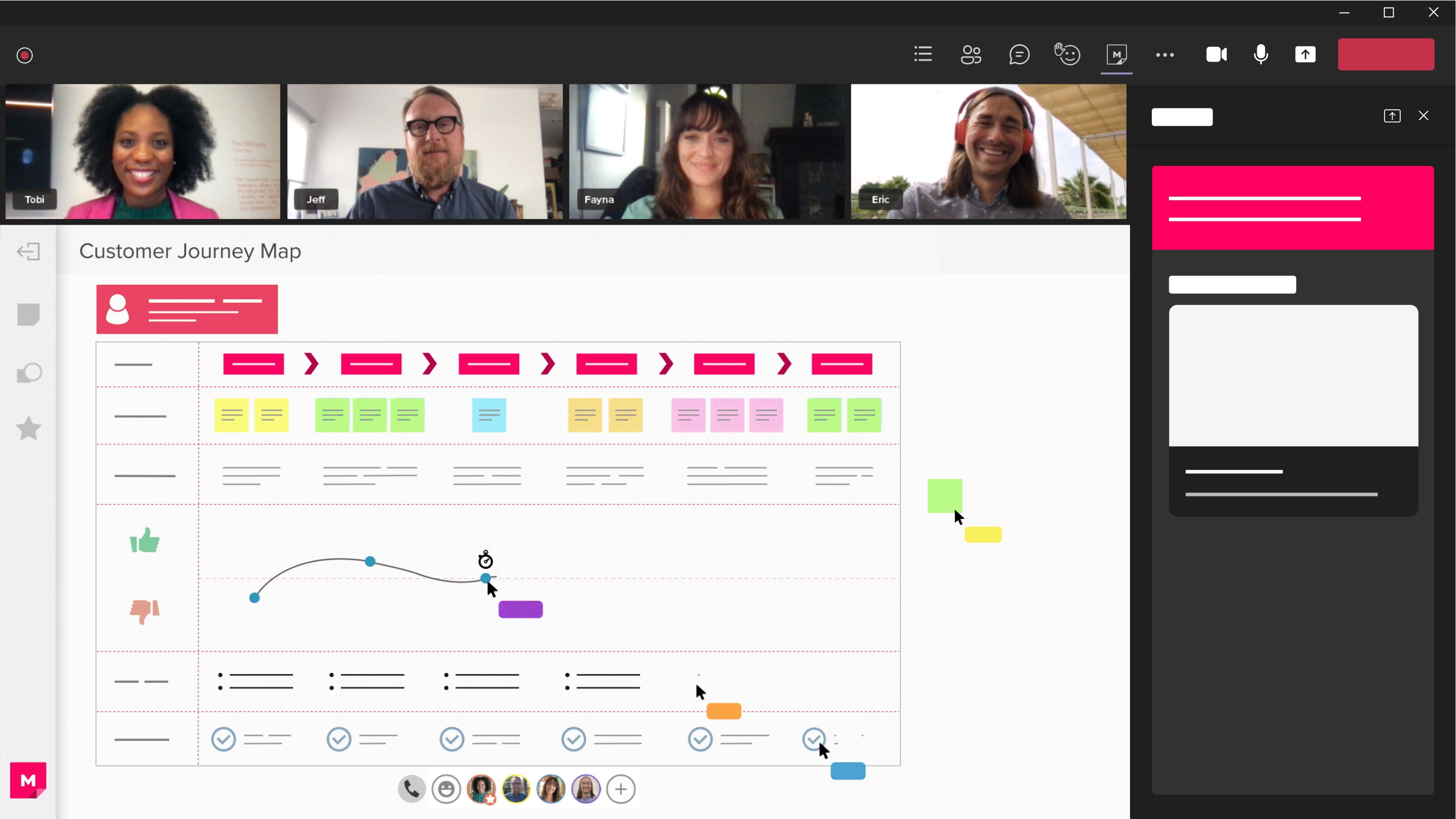 Screenshot of a team collaborating in MURAL