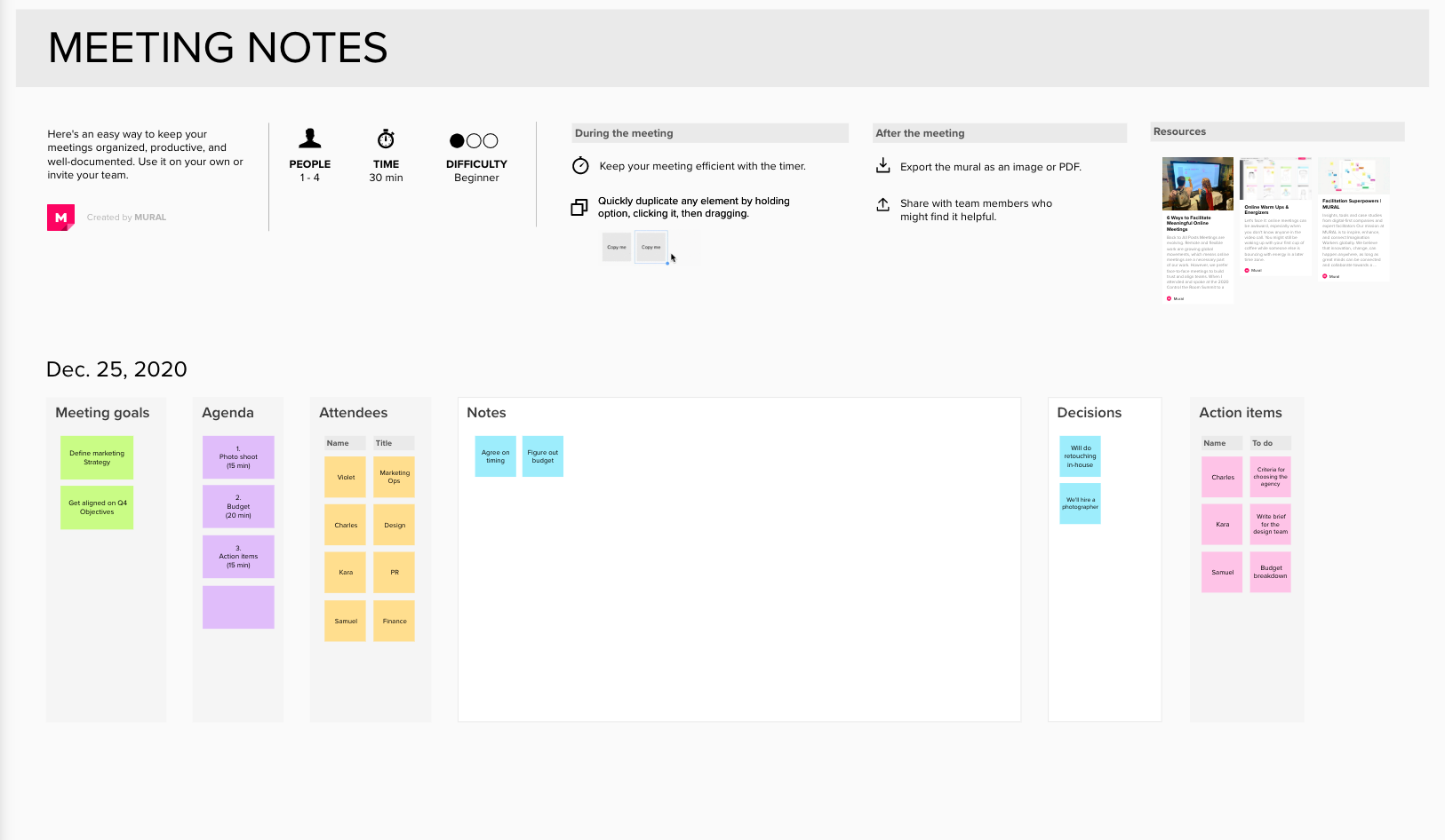 Meeting Notes template
