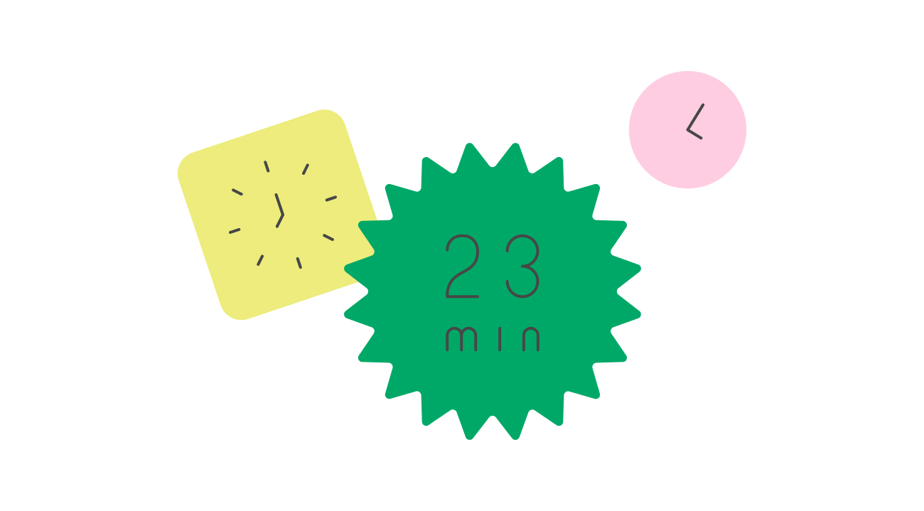 Clocks showing 23 minutes.
