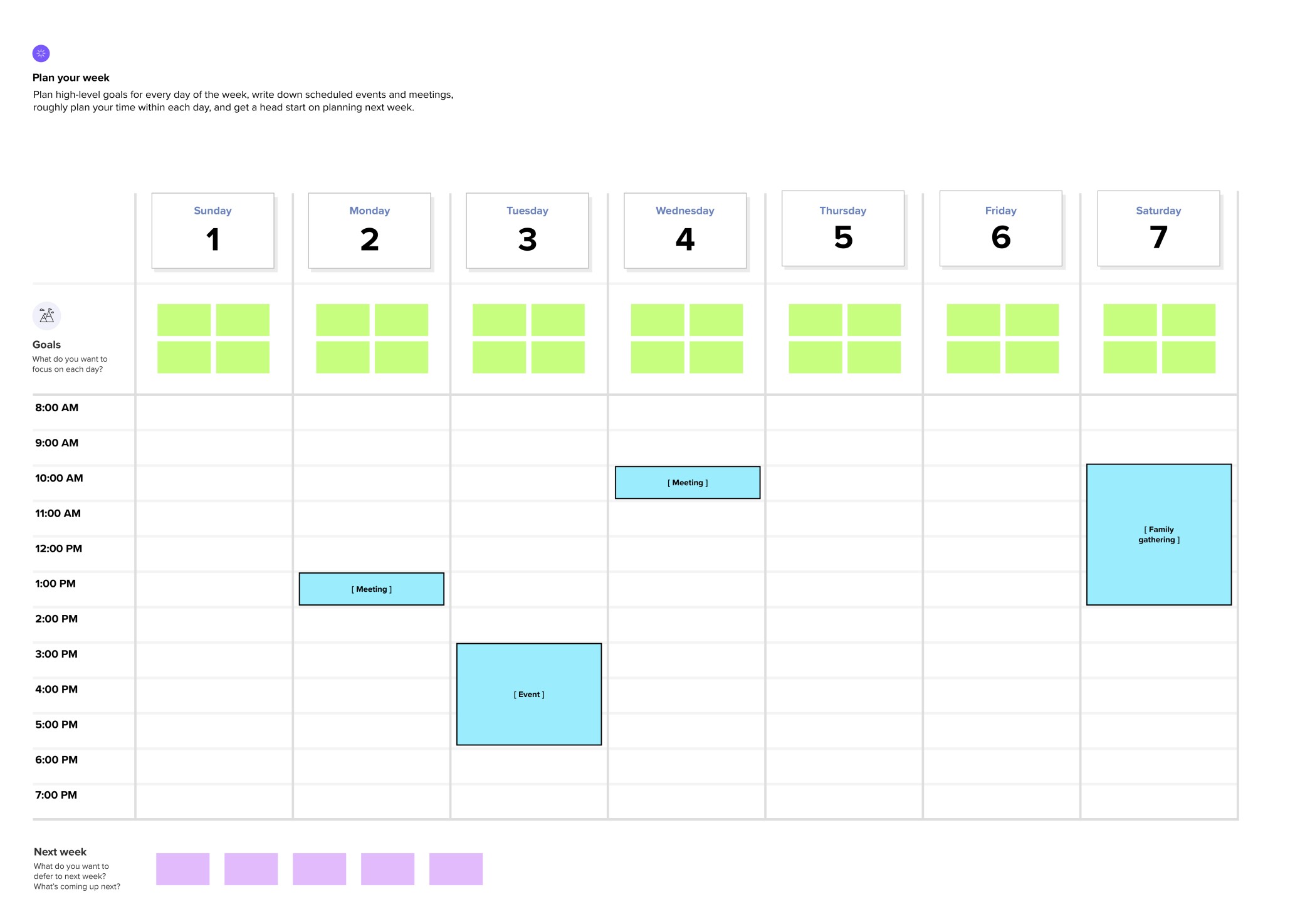 4 Week Planner Printable Summafinance