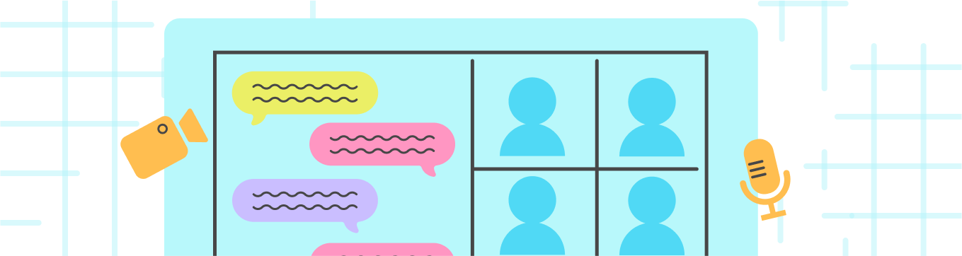 A virtual meeting using video conferencing and messaging tools
