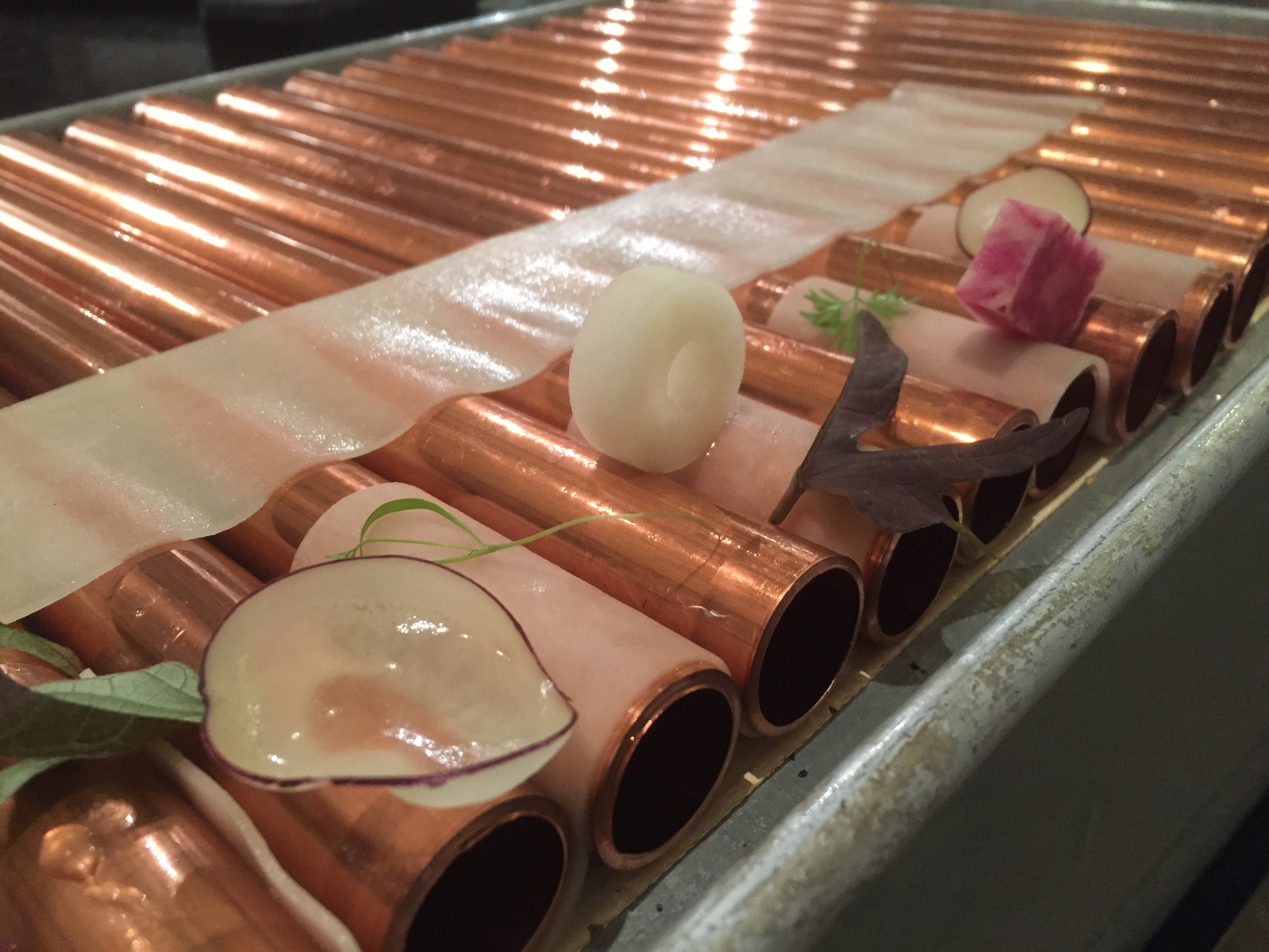 copper pipes shaping potato