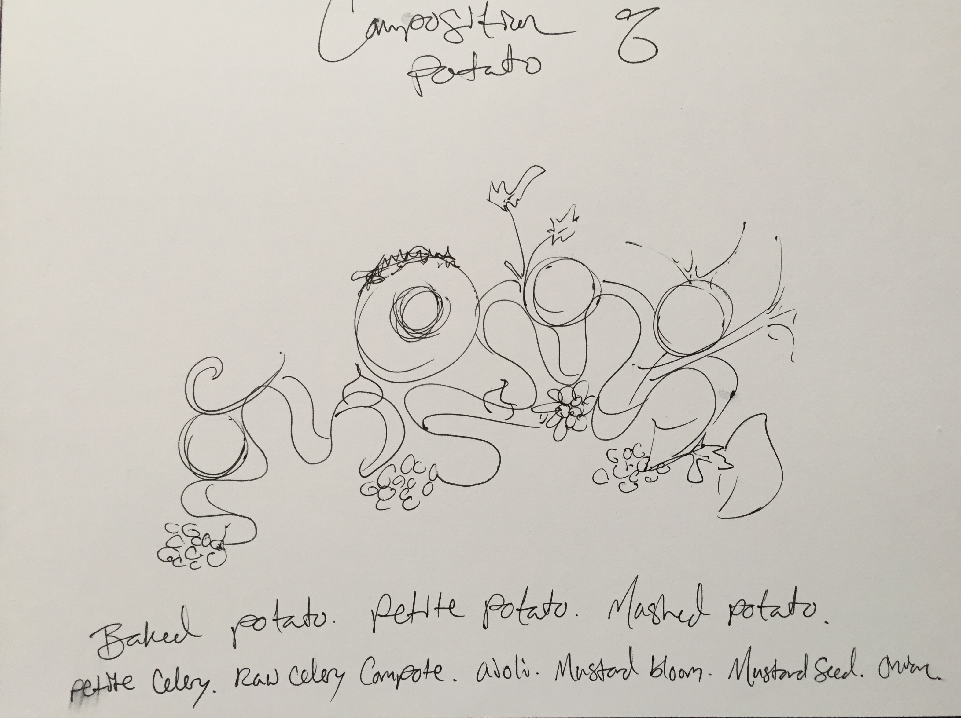 Chef Jamie Simpson's sketch of potato salad