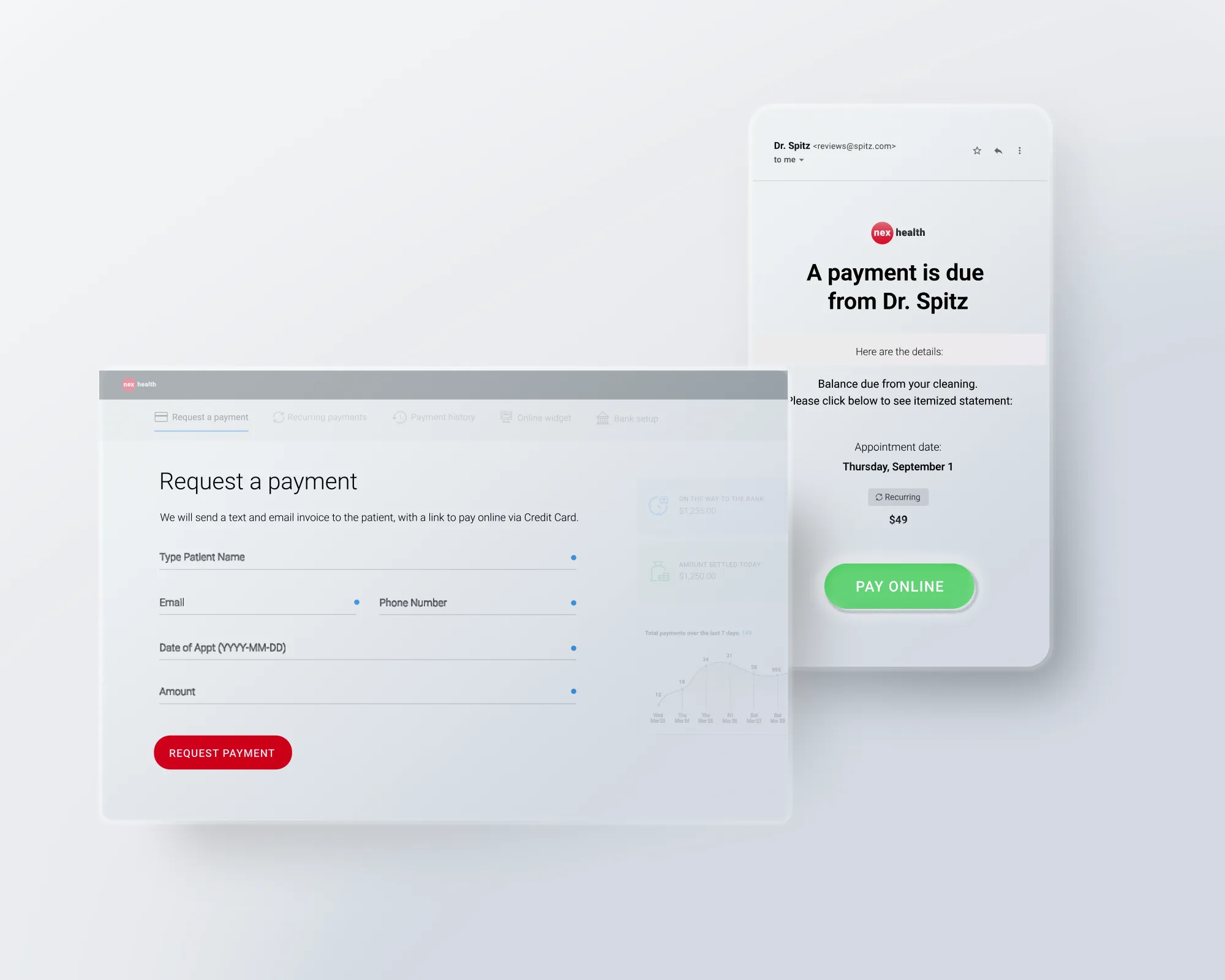 nexhealth secure online payments dashboard