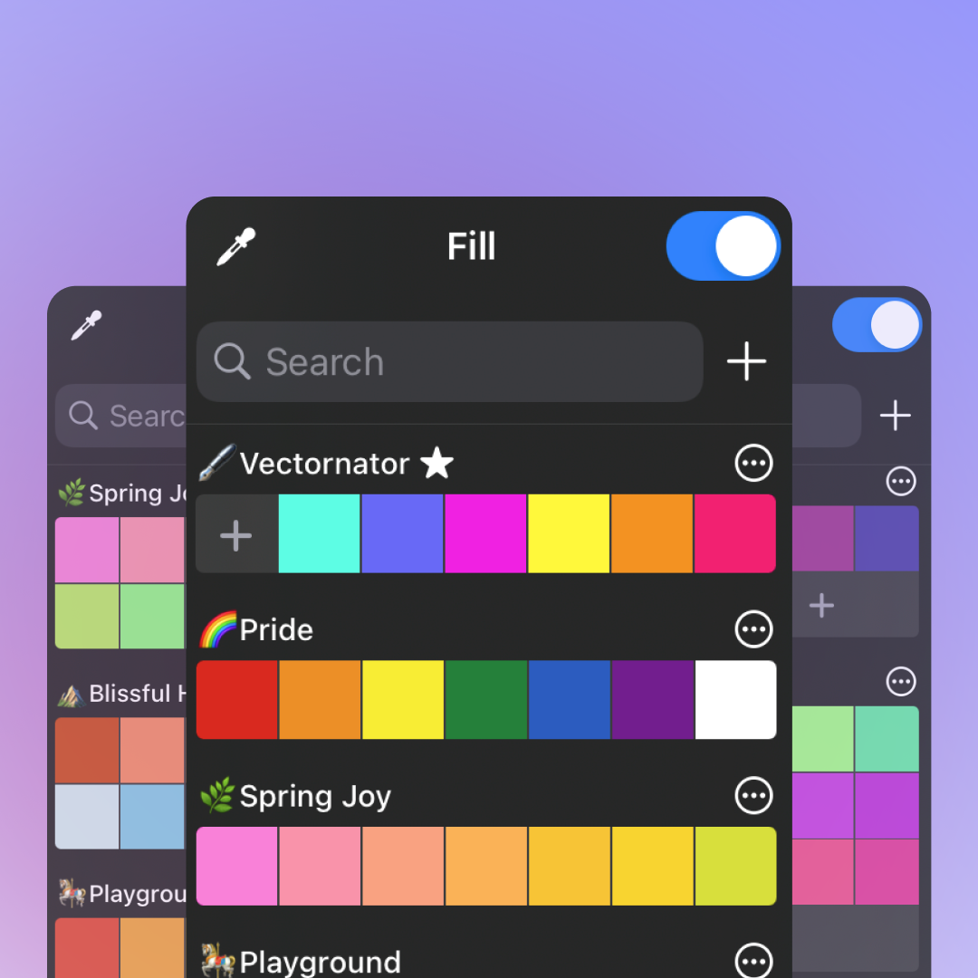 Color Palettes Vectornator banner iPad