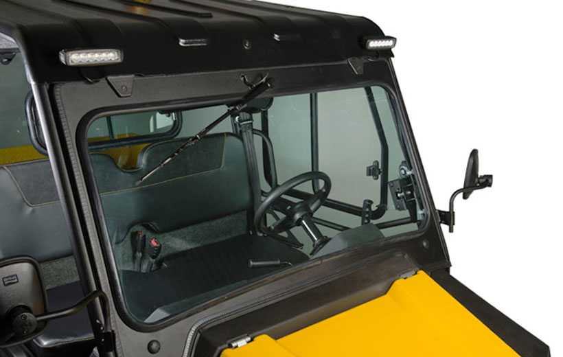 Image of a front windshield of a utility vehicle
