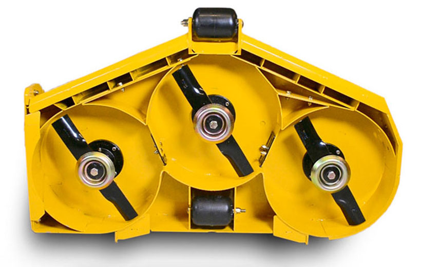 Image of the underside of a deck with yellow metal closing of deck openings