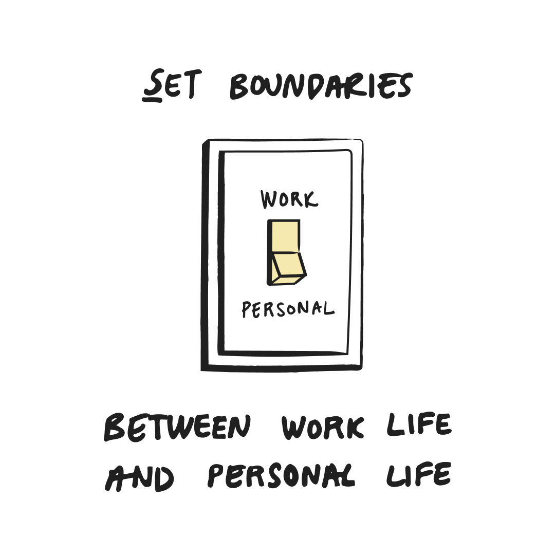 guide to working from home - set boundaries between work life and personal life