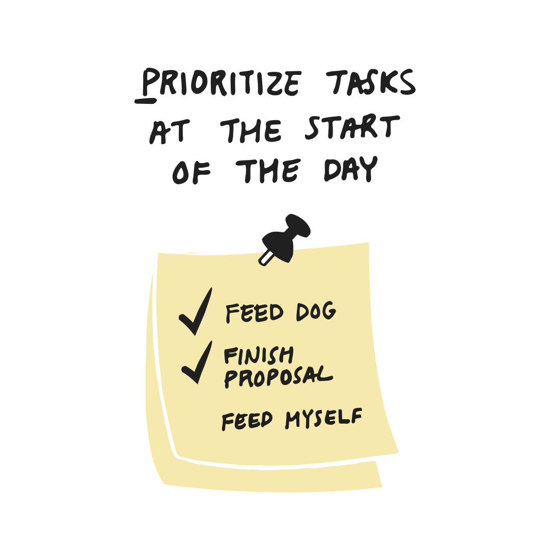 guide to working from home - prioritize tasks at the start of the day