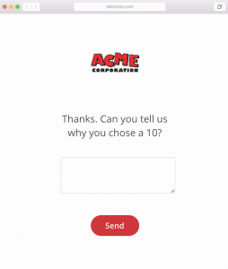 NPS survey question