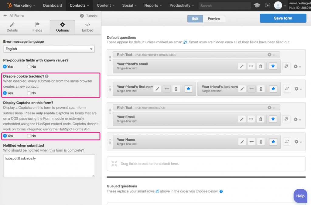 Fields added to referral form